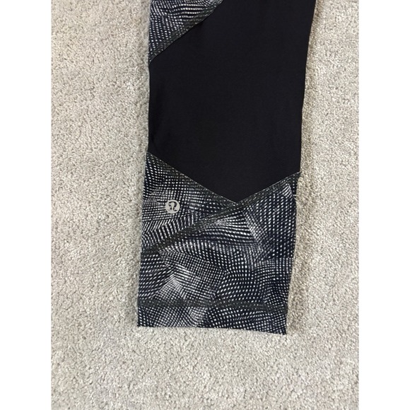 Lululemon Pace Rival High-Rise Crop 22" Velocity Mesh Island Mist Black‎ Size 6 - Picture 4 of 11